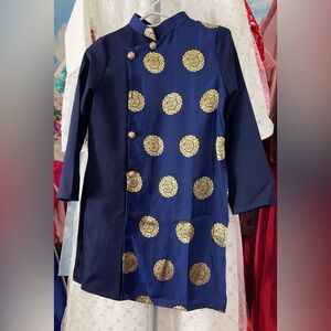 ao dai gam boy, Vietnamese modern long dress top blue 2 4 6 8 10 🎁 new year Tết